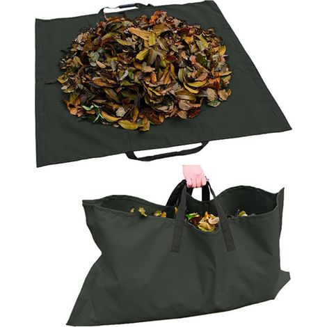 Black Foldable Garden Garbage Bag 2 in 1 Durable Reusable Waterproof Oxford Waste Bag Green zip Type (1/5)