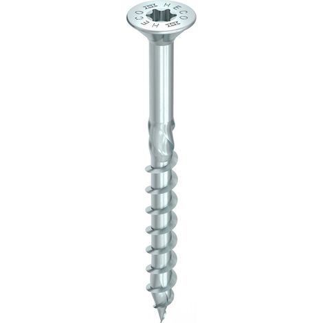 Vis HECO-Topix-Plus - Ø6x50mm - Tête Fraisée à poches de fraisage - Filetage Partiel - T30 - Boite de 200 - 61033