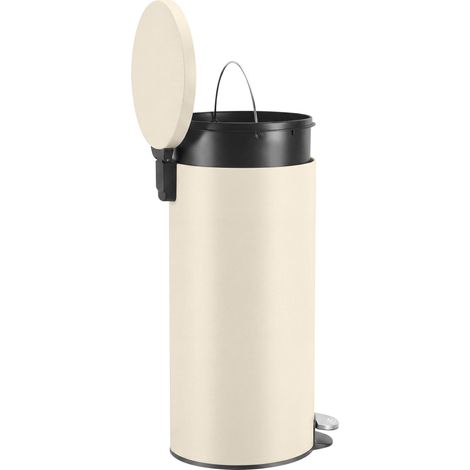 Poubelle de Cuisine à Pédale, Acier, Fermeture en Douceur, 30 L, 29,5 x 37,1 x 63 cm, Beige (1/5)