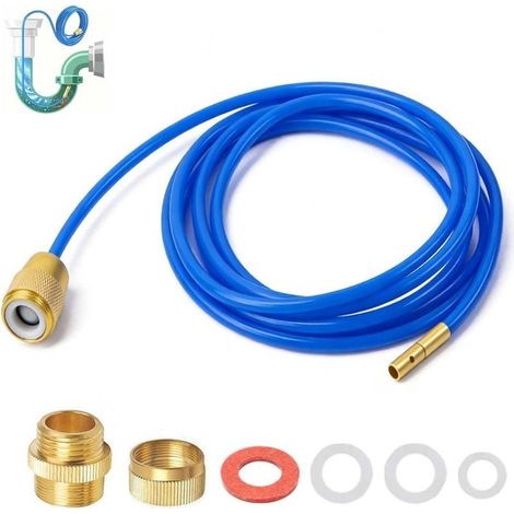 Déboucheur de canalisations haute pression, tuyau de nettoyage de 3 mètres pour robinet avec buse en laiton et joints, pour tuyaux M22, M24 et 1/2 pouce (1/5)
