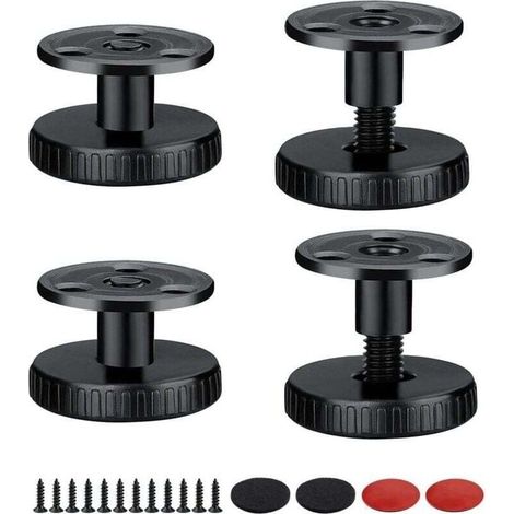 Gambe per mobili regolabili , 4 pezzi, piedini regolabili in altezza da 27 a 40 mm, forabili o autoadesivi, adatti per tavoli, armadi e gambe per divani (1/4)
