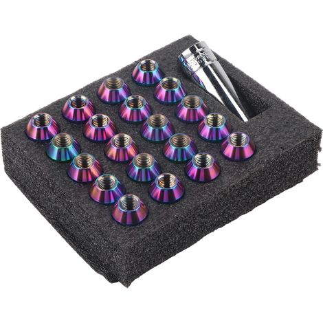 20 écrous de roue M12x1,5 filetage hauteur 1,8 pouces acier inoxydable T304 multicolores pour modification auto (1/5)