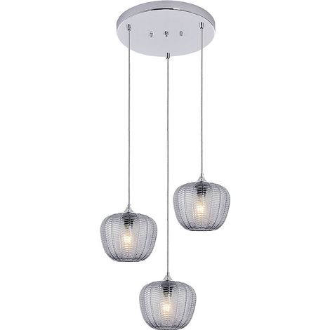 Lampada sospesa Monet Metal Chrome E27 3x Max 40W H: 170 cm L: 58,5 cm Dimmabile (1/5)