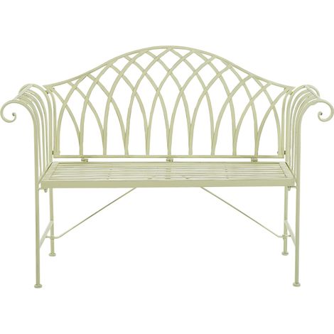 Panca da giardino in metallo verde 130 cm Milazzo (1/5)