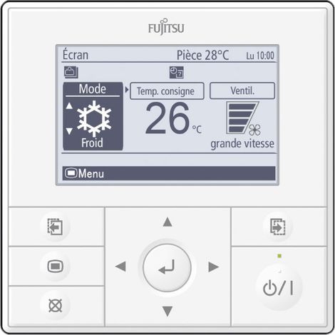 Atlantic – Télécommande filaire programmable pour chauffage – Grand écran LCD rétroéclairé – Matière ABS – Dimensions 120x120x20mm – 875019 (1/4)