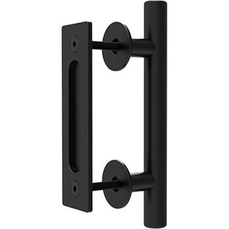 Manija para puerta corrediza, manija negra para puerta, manija moderna para puerta de granero (1/4)