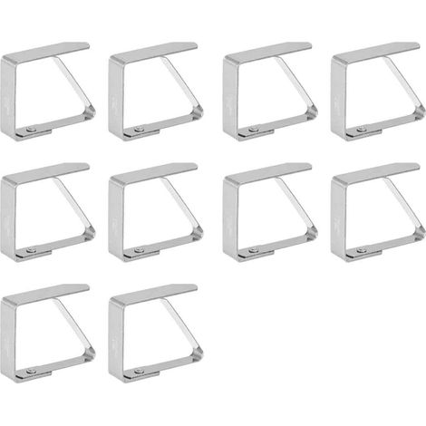 Pinces Pour Nappe - Acier Inoxydable - Épaisseur Table Jusqu'à 3 cm - Usage Intérieur Et Extérieur - 10 Pièces (1/5)