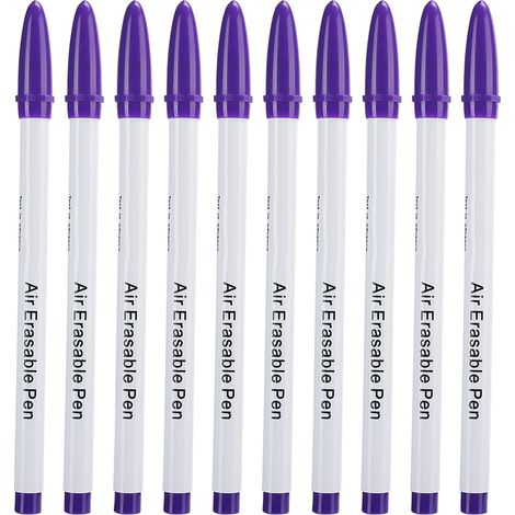 Lot de 10 stylos effaçables à l'air, pointe épaisse violette, marqueur de couture qui s'estompe, outils de tailleur et accessoires (1/5)