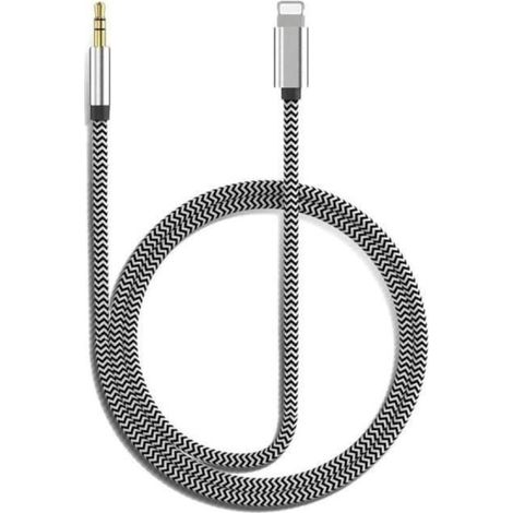 Câble audio auxiliaire 3,5 mm, compatible avec iPhone, câble stéréo pour autoradio, 1 pièce (1/4)
