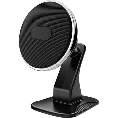Support Maintien Sûr pour Téléphone de Voiture Magnétique Rotatif en ABS et Silicone Léger sans Obstruer la Vue sur Tableau de Bord (1/5)