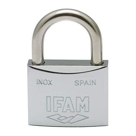 IFAM INOX 60 Edelstahl-Vorhängeschloss 60 mm mit 2 normalen Bügelschlüsseln