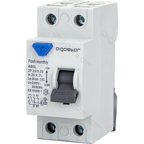 INTERRUPTOR DIFERENCIAL SALVAVIDAS 25A 2P 30mA 220V PROTECCIÓN CONTRA DISPERSIÓN (1/5)