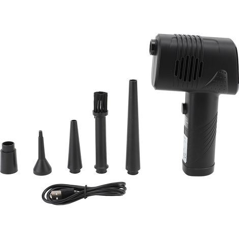 Souffleur d'Air Comprimé Sans Fil 38000tr/min 3 Vitesses Batterie 6000mAh pour Clavier PC Voiture Maison Noir Compact (1/5)