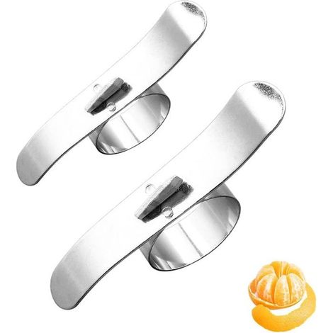 Lot de 2 éplucheurs d\'orange en acier inoxydable pour citron, pitaya, fruit de la passion et pamplemousse (1/4)