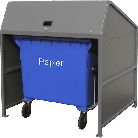 eurokraft pro, Abri pour poubelles, fermé des 3 côtés, coloris