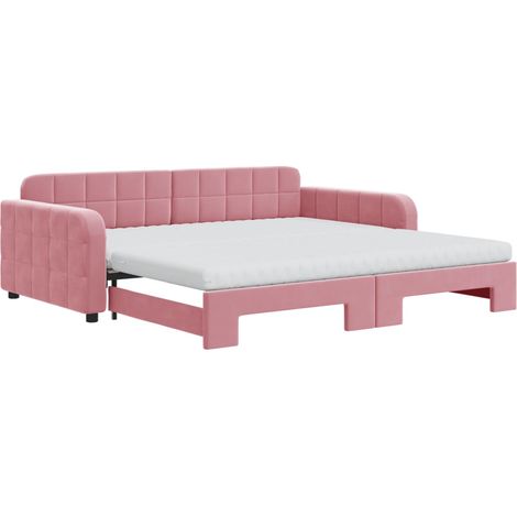 Maison Exclusive - Tagesbett Ausziehbar mit Matratzen Rosa 100x20 (1/5)