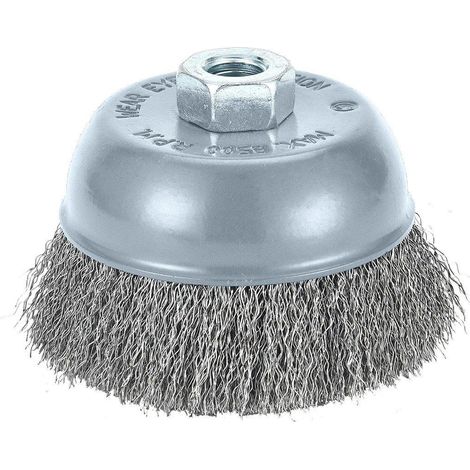 Spazzola per pulizia graphite 100 mm acciaio ondulato 8500 giri