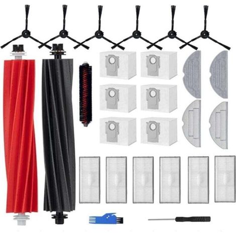 Kit de Zubehör de repuesto für aspiradora robot S8 Pro Ultra, XU, 6 bolsas + 6 filtros + 6 cepillos laterales + 4 mopas (1/4)