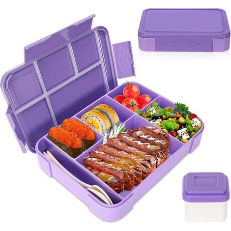 Boîte à lunch compartimentée – 1330 ml – Étanche – Enfants et adultes – École, pique-nique, voyage (1/5)