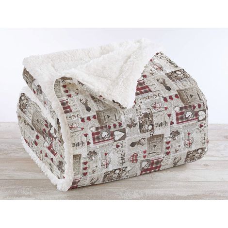 Coperta Plaid in Pile Sherpa Invernale in Finta Pelliccia 320 Gr-Mq Vermont 8 - Plaid 130x160 (1/5)