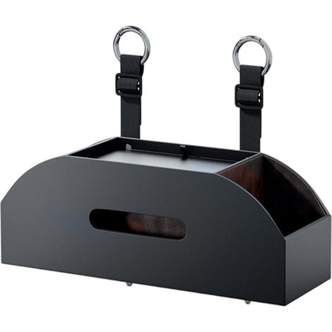 Rangement arrière compact à plusieurs compartiments pour clés, parapluie, bouteille d'eau, design portable, planificateur de voiture en cuir (1/4)