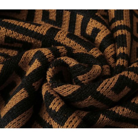 1 Pièce 125x180cm Couverture Tricotée Noir et blanc Plaid Doux Confortable Durable pour Canapé Sofa Chaise à Repos et Sieste (1/5)