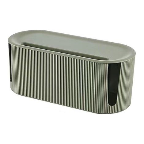 Kabelboxen - 31x13.5x12.5 cm - Groente - Multifunctionele kabelbeheerdoos met deksel - Kunststof - Kabelbox Organizer - Kabelbeheer - Kabel Opbergbox - Opberg Stekkerdoos - Grote capaciteit - Bureau O (1/5)