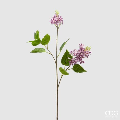 EDG Enzo De Gasperi Ramo Lilla Artificiale con Fiori e Foglie H 76 Cm Ass. White Pink 1 Pz