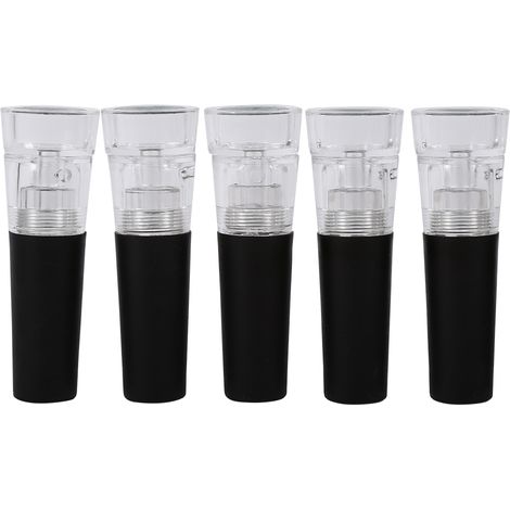 Kit Pompe À Vide Et Bouchons - Conservation Vin Rouge - Acrylique Et Silicone - Lot De 5 Pièces (1/5)