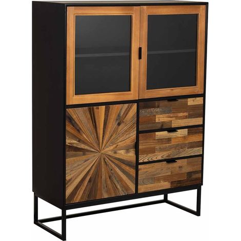 Aparador de madera recuperada marrón 100x40x135h cm (1/5)