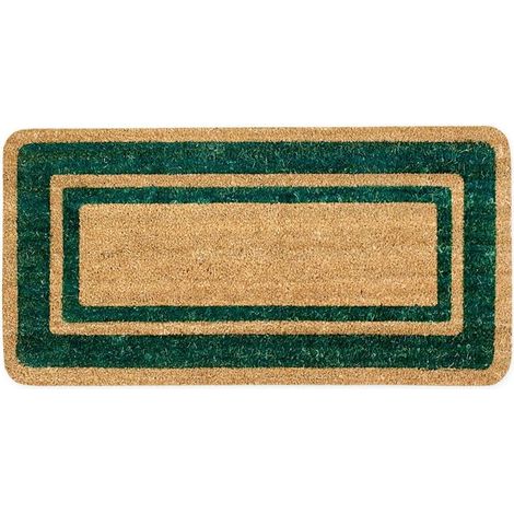 Zerbino Cocco Ingresso Porta 33x60 cm Elegante Robusto Antiscivolo Asciugapassi Esterno - Verde