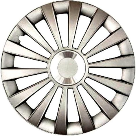 Cartrend Radzierblenden Meridian 35 cm (14 Zoll) silber 4 Stück