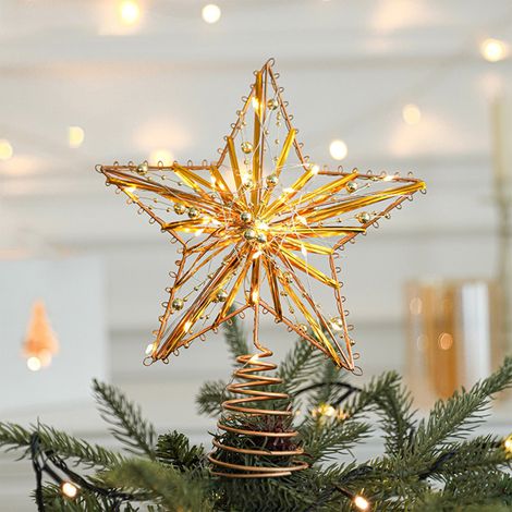 Étoile Pour Sommet De Sapin De Noël - 20 LED - Modes Fixe Et Clignotant - En Fer - Pour Sapins De 90 À 300 Cm (1/5)