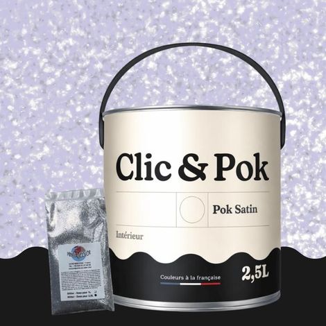 Peinture Effet Pailleté pour Murs & Plafonds - POK PAILLETTE - 2,5L - Sorbet Violet (1/4)