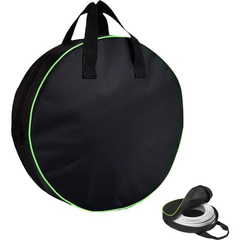 Sac de rangement pour câbles de recharge de voiture électrique, petit sac de rangement durable et étanche pour accessoires de jardin, câbles de recharge, tuyaux et rallonges (noir) (1/4)