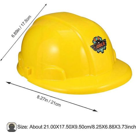 Lot de 4 casques de chantier jaunes pour enfants, parfaits pour les fêtes.-21X17.5CM-Yellow