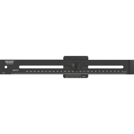 Vogel Germany Streichmass flache Schiene 250 mm Dur-Aluminium Feststellschraube