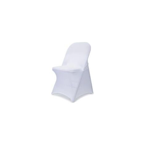 Faltbare Stuhlhussen aus Spandex – 10 verbesserte, universell einsetzbare, dehnbare, waschbare und passgenaue Stuhlhussen für Hochzeiten, Feiertage, Bankette, Partys und Feste (Weiß) – Crezuo
