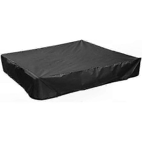 Quadratische Sandkastenabdeckung, 120 x 120 cm, wasserdicht und staubdicht mit Kordelzug für den Außenbereich, schwarz (1/5)