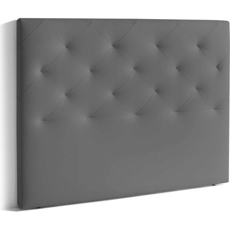 Cabecero Nadia para colchón de 150cm tapizado gris, 160cm(ancho) 120cm(alto) 9cm(fondo) (1/3)