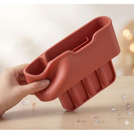 Organiseur de fente de siège de voiture en silicone, remplisseur de fente de siège Organiseur de voiture pour siège et console centrale, boîte de rangement pour téléphone, cartes, clés et