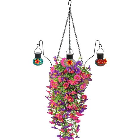 Blumenkorb künstliche Blumen realistisch für Garten mit