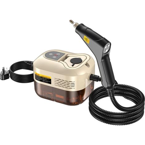 Nettoyeur vapeur portable, 1500 W, haute pression, équipé de 3 brosses, temps de chauffe de 15 secondes, 6 réglages de température, réservoir d'eau de 1,2 litre, idéal pour une utilisation en voiture, (1/5)