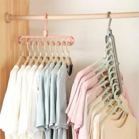 Cintres de Support multi-ports magiques pour étendoir à linge cintres de stockage multifonctions 2 pièces (1/4)