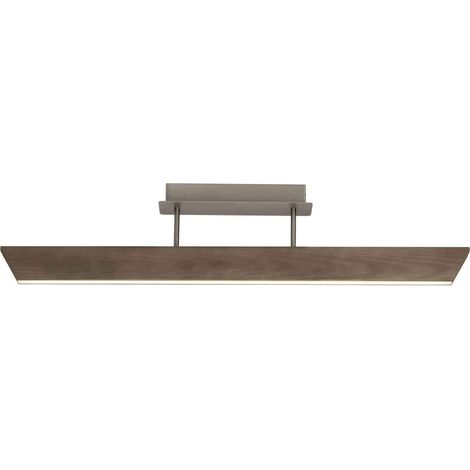 Plafonnier LED unique 101 x 4 cm en bois foncé/fer 1 x 36 W LED intégrée (SMD) (2635 lm, 3000 K) Échelle A++ à E Intensité variable en continu via variateur mural (1/5)