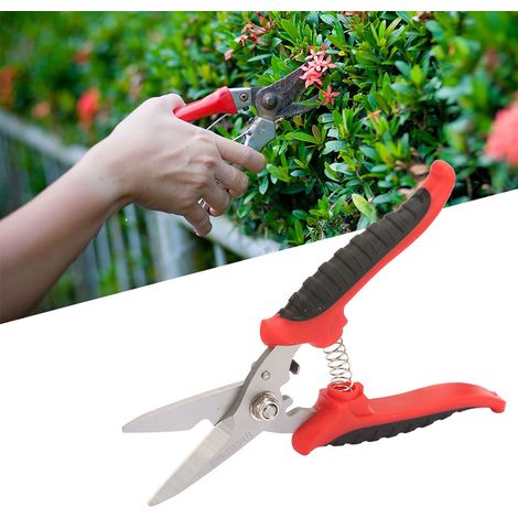 Ciseaux de jardin multifonctions en acier 3CR13 de 180 mm, à tête droite, pour électricien et plastique (1/5)