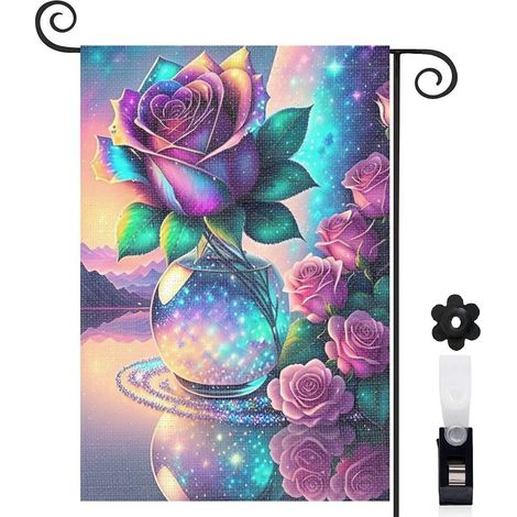 Drapeau de jardin vertical décoration pour maison de campagne toile lavable double face 30 x 45 cm pour entrée maison (1/5)