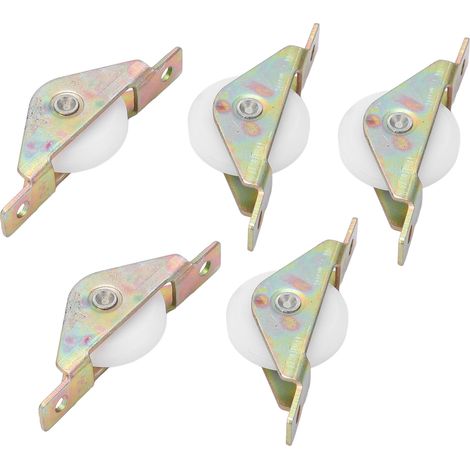 Poulie à roue simple standard de 5 pièces, à glissement fluide et silencieux, pour porte coulissante de placard, 30 mm