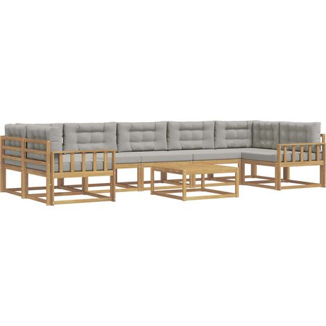 Set di divani da esterno 6 pz Bianco e Grigio Chiaro vidaXL (1/5)