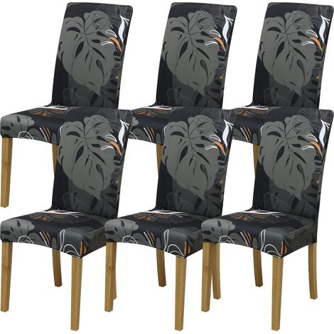 Stuhlbezüge 4/6 Stück, Jacquard-Stretch, waschbar, für Wohnzimmer, Küche, Büro (1/5)